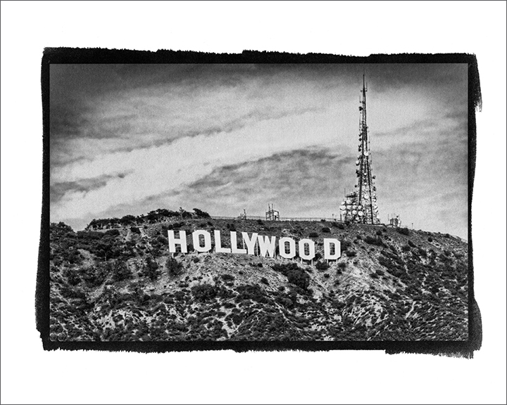 The Hollywood Sign BW