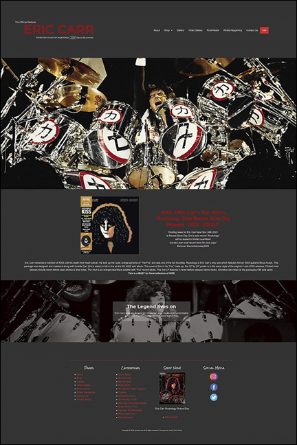 Eric Carr Website index page
